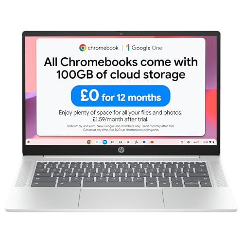 HP Chromebook 14-inch | Intel Processor | 4GB RAM | 128GB Storage | HD Display | Chrome OS | Dual Speakers