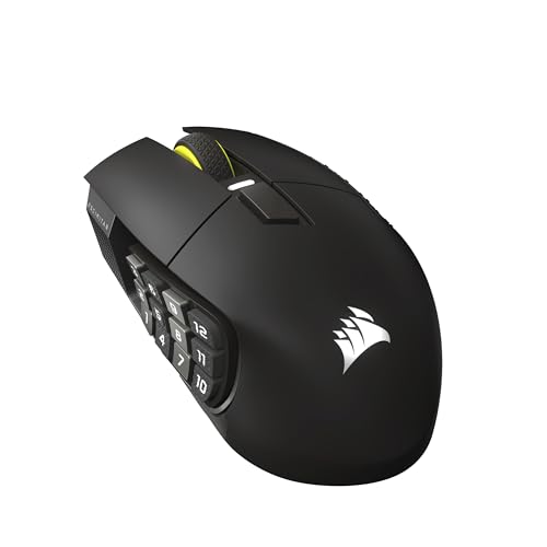 Corsair SCIMITAR ELITE Wireless MMO Gaming Mouse - 33,000 DPI, 16 Buttons, Key Slider - Virtual Stream Deck, Long Battery Life