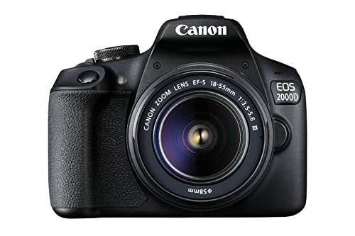 Canon EOS 2000D DSLR Camera + EF-S 18-55mm III Lens - Versatile for Portraits & Landscapes