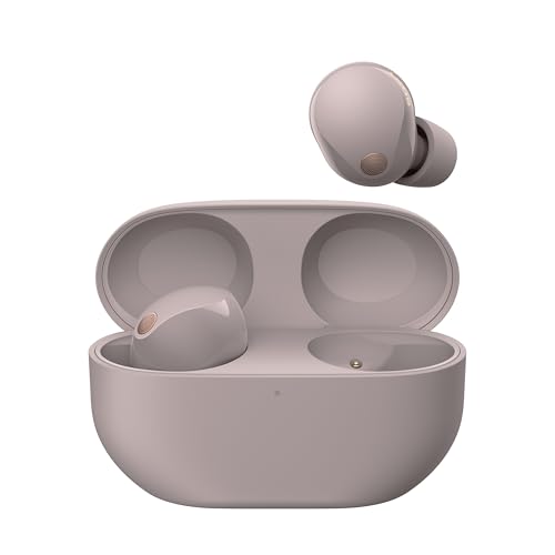 Sony WF-1000XM5 Earbuds: Wireless Noise Cancelling, Bluetooth, Mic, 24hr Battery, Quick Charge - Smoky Pink