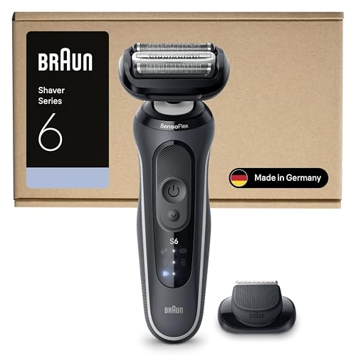 Braun Series 6 Electric Shaver for Men, Wet & Dry, Precision Trimmer, Cordless - Waterproof, Grey