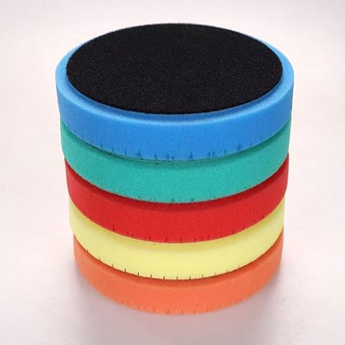 Innsky 5Pcs 125mm Polishing Pad Kit - Heavy Cut Foam Buffing Pads for Car & Furniture Waxing