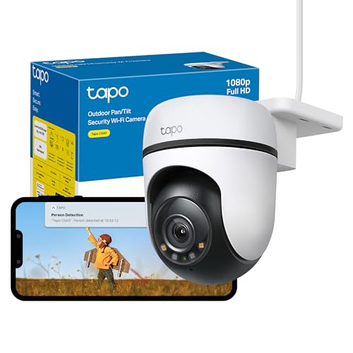 Tapo C500 Outdoor Security Camera, 1080P Full HD, 360° Motion Tracking, Person Detection, Night Vision, Alexa & Google Compatible