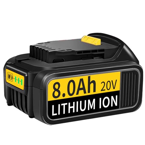 Dewalt 18V 8000mAh Battery Replacement with LED Indicator - Cordless Power Tools Compatible (1 Pack)