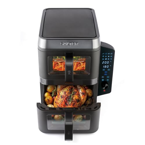 Salter VertiCook Air Fryer: Vertical Double Drawer, XL 9L Capacity, 12 Functions