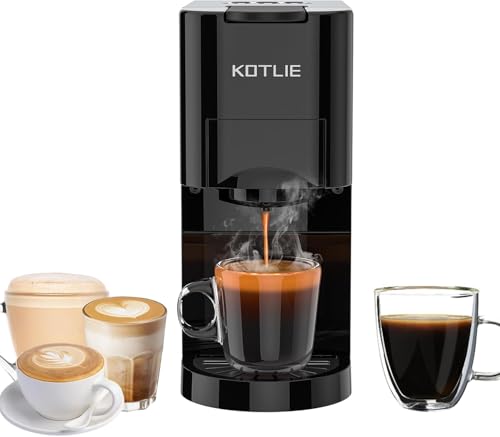 Nespresso Espresso Machine 4-in-1 for Pods & Capsules, 19 Bar Automatic, Black