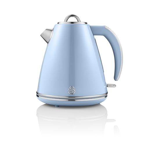 Swan Retro Jug Kettle 1.5L Fast Boil Easy Pour 360° Base Blue