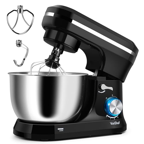 VonShef Food Mixer: 8-Speed 1000W Stand Mixer with 4.5L Bowl & Attachments