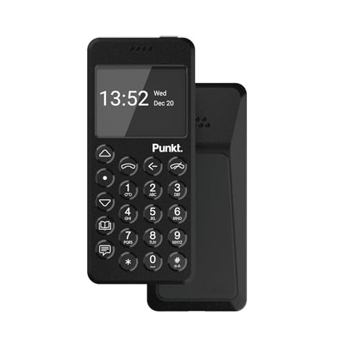 Punkt. MP02 4G LTE Dumb Phone, Minimalist Design, Unlocked, WiFi Hotspot, 2GB RAM - Black