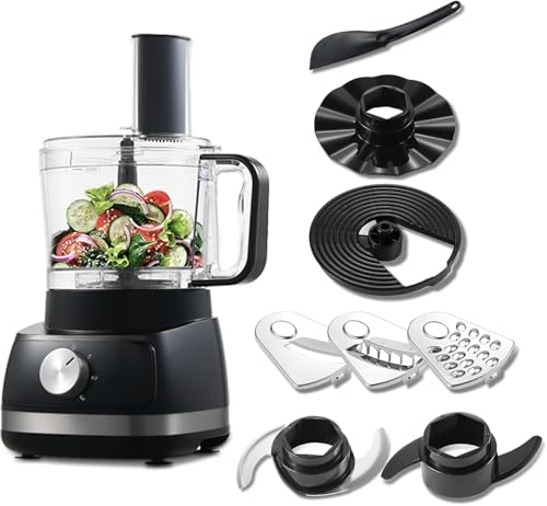 TopStrong 6-in-1 Food Processor Blender: Chop, Slice, Shred, Knead - 3 Speeds, 2L Bowl, 800W