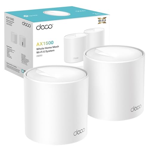 TP-Link Deco X10 Mesh WiFi System, AI Extender, 2x Gigabit Ports, 3900ft² Coverage, Connect 120 Devices, Gaming&4K