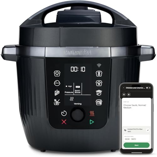 Instant Pot Pro 10-in-1 Multi-Cooker - 5.7L, Black - Pressure, Slow & Rice Cooker, Sauté Pan - Yoghurt Maker - Food Warmer - Steamer - Sous Vide - Bake - NutriBoost - Dishwasher Safe