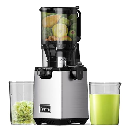 Fretta Cold Press Juicer: 135MM Feed Chute, Easy Clean, High Juice Yield