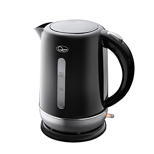 Quest Fast Boil Kettle 1.5L: Spout Filter, Water Level Indicator, 3000W - 360° Base - Cord Storage - 2 Colors