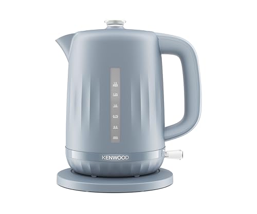 Kenwood Ripple Electric Kettle - 360° Swivel Base, Water Indicator - Boil-Dry Protection - 1.5L Capacity - 3000W - Storm Blue Grey