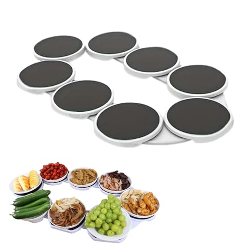 Lazy Susan Dining Table Turntable, Heavy Duty, 360° Rotating, Expandable with Sliding Rails - Easy Assembly Tray for Home & Commercial