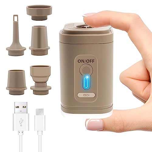 ytorgr Portable Electric Mini Air Pump for Inflatables - Rechargeable, Deflate Paddling Pool, Air Mattress, Boats - Swimming Pool Pumps
