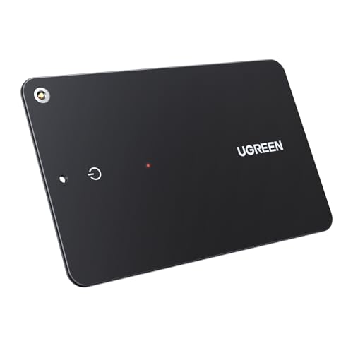 UGREEN Slim Wallet Tracker: 1.7mm Thin, Rechargeable, Apple Find My Compatible, IP68 Waterproof, Bluetooth Card for Wallet