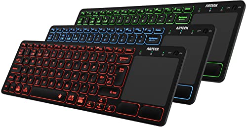 Arteck 7-Color Backlit Bluetooth TV Keyboard with Touchpad