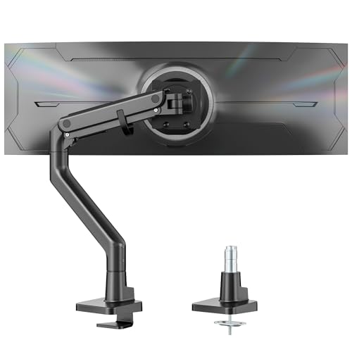 monTEK Heavy-Duty Monitor Arm: Ultra-Wide Curved Screen Mount