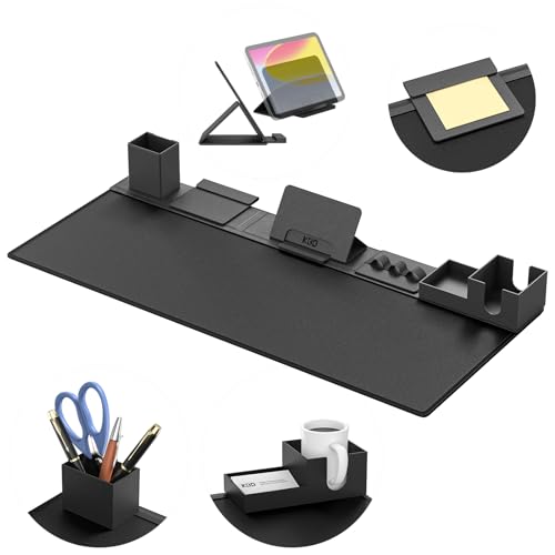 KDD Desk Pad Mat Set with Magnetic Storage - Phone/Tablet Stand, Cup/Card/Pen Holder - Home Office Accessories