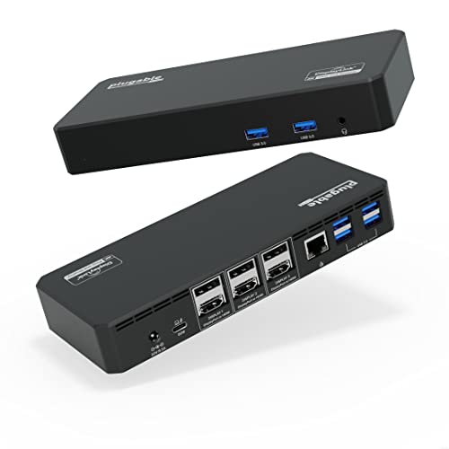 Plugable 12-in-1 USB C Dock: Triple 4K Monitors, Mac/Windows Compatible