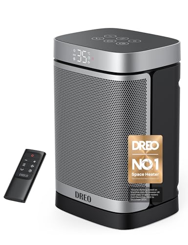 Dreo Electric Space Heater 1500W PTC Ceramic with Remote Control, Oscillating Portable, Thermostat - Home Heating Solution