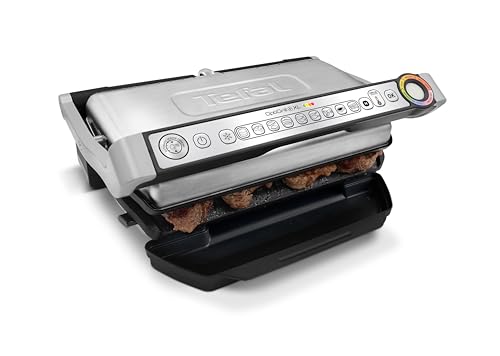 Tefal Optigrill Plus X-Large Grill: 9 Auto Settings, Cooking Sensor, Non Stick Plates, Stainless Steel, XL