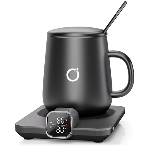 ikago Smart Heated Coffee Mug Warmer Set - Auto Shut Off, Precise Temp Control, Electric Mug Warmer for Desk & Travel