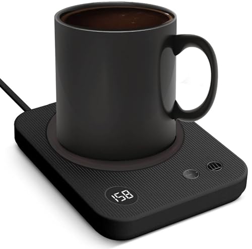 Coffee Warmer with 3 Heat Levels & Auto Shut Off, Desk Mug Warmer for Various Mugs, Candle, Cocoa - Anti-Scald Silicone