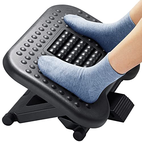 HUANUO Foot Rest: Under Desk with Massage, Adjustable Angle, 3 Heights - Non-Slip Foot Stool for Office & Home