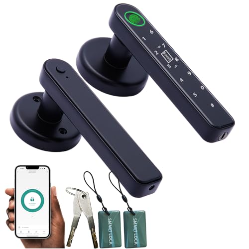 Smart Fingerprint Door Lock, Automatic Handle with APP Control - Keyless Entry for Bedroom, Office, Apartment