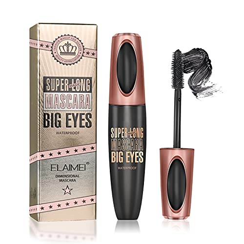 Silk Fiber 4D Mascara: Extra Long & Voluminous Lashes, Waterproof Black