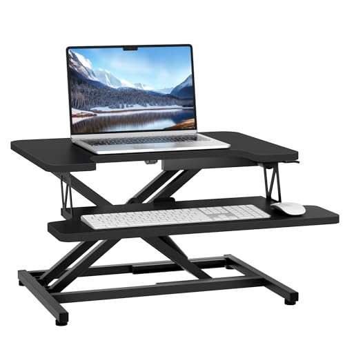 RGOMAKER Standing Desk Converter, Height Adjustable 22-inch Wide Sit to Stand Up Desk Riser
