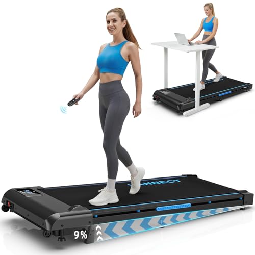 VANNECT 4-in-1 Walking Pad: 9% Incline, 1-10KM/H Treadmill, 330LBS Capacity, 2.75HP Under Desk Running Machine