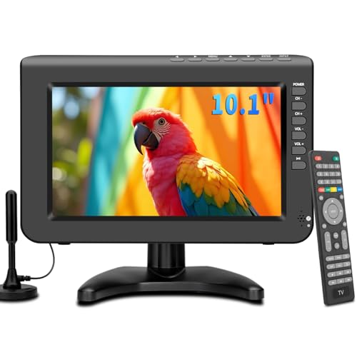 ZOSHING 10.1" Portable TV: Freeview-Digital, 720P Screen, USB, HDMI/AV - Mini Camping/Kitchen/Caravan