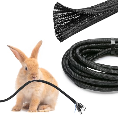 JOTO Cord Protector 10ft Cable Sleeve for TV Computer Home - Black