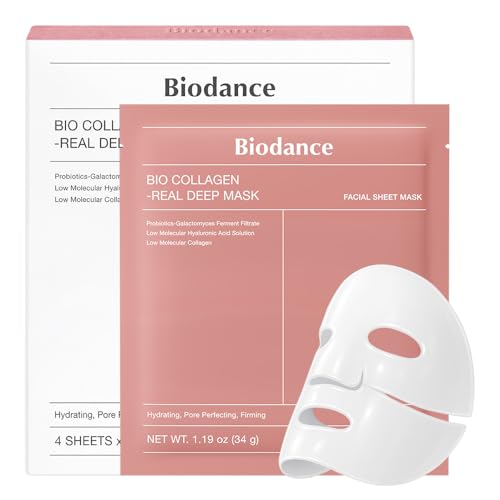 BIODANCE Bio-Collagen Mask for Pore Minimizing & Elasticity, Korean Skincare, 4 Masks