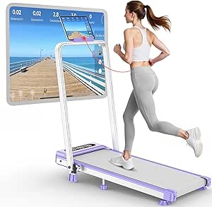 Upgrade Foldable Treadmill: Low Noise, 9% Incline, Handle Bar, 4-in-1 Portable Walking Pad for Home/Office, 350Lbs, APP Control