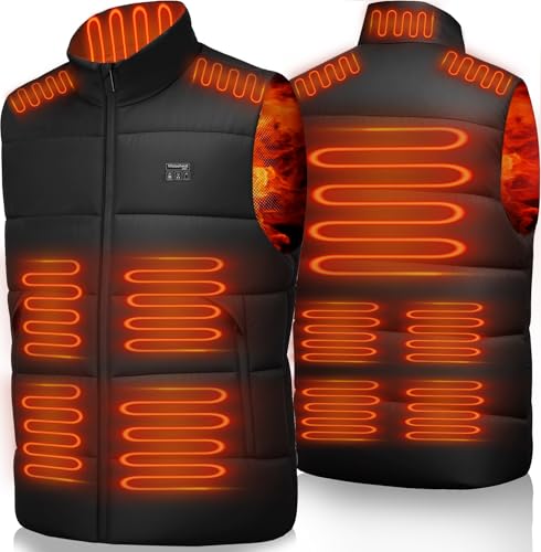Rasfalo Heated Gilet: Electric Vest, 15 Heating Zones, USB Rechargeable, Winter Body Warmer for Outdoor Sports