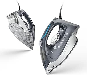 Brand Steam Iron 1700W: Rapid Heating, Burst of Steam, Non-Stick Ceramic Soleplate, Auto shutoff, Anti-Drip, Self-Cleaning