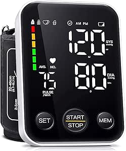 Automatic Blood Pressure Monitor, Memory, Adjustable Arm Cuff, LED Display