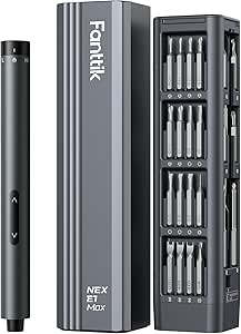 Fanttik E1 Max Electric Screwdriver Set, 50 Magnetic Bits, Repair Tool Kit for Electronics - Mini Precision, 5/32‘’Hex - Grey