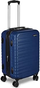 Amazon Basics Hardside Carry-On Luggage 21 inch, Expandable, Scratch-Resistant, Multi-directional Wheels, Navy Blue