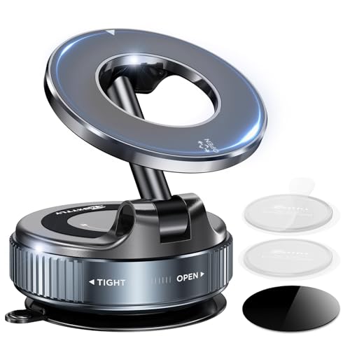 MSXTTLY Car Phone Holder, Vmag-S1, 360° Rotatable Mount, iPhone 17 Pro MAX & Android, Black