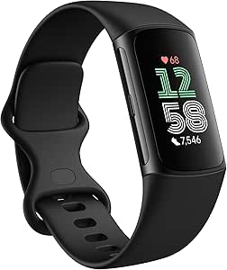 Fitbit Charge 6 Fitness Tracker: Heart Rate, Google Apps, GPS, Health Tools - 6-Month Premium, Obsidian/Black