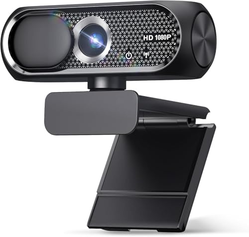 Shcngqio HD Webcam: 1080P, Mic, Noise Cancellation, Privacy, Wide-Angle Lens, Light Correction, USB for Laptop, Desktop, PC, Mac