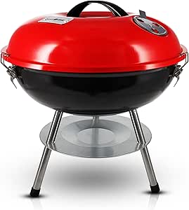 Gas One Portable BBQ Grill 14-inch with Locking Lid & Dual Venting - Small Charcoal Grill for Backyard, Camping