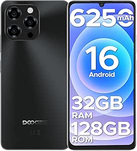 DOOGEE Note 58 Unlocked Phone, 32GB+128GB, 6.6'' HD+ Display