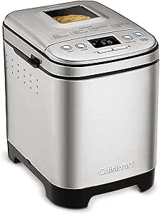 Cuisinart Bread Maker: Stainless Steel, 12 Menu Options, 2lb Loaf Sizes, Nonstick Pan & Paddle
